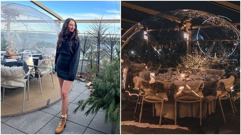You can dine inside cozy heated domes on this old montreal rooftop this winter