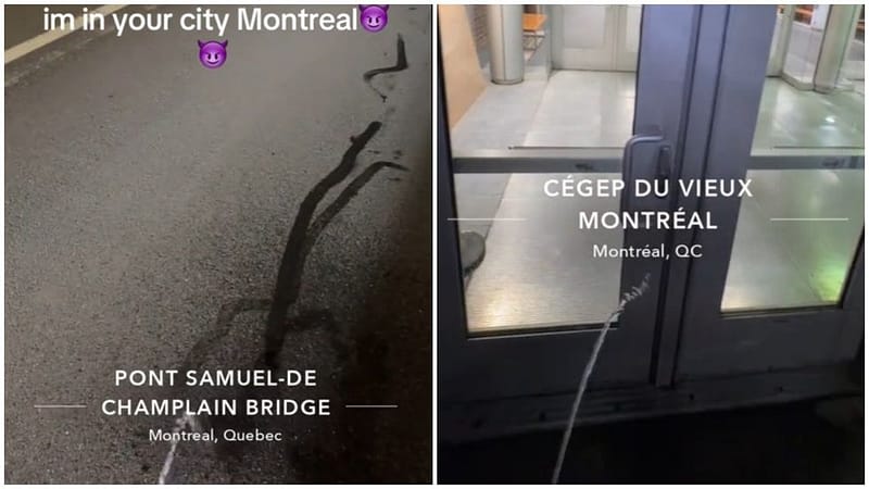 A montreal tiktoker is going viral for peeing on landmarks across the city