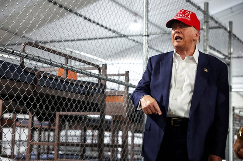 « l’alcatraz des alligators » | trump visite un centre de rétention pour migrants en floride