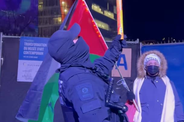 Marche Pro Palestine à Montréal | Non, Un Policier Du Spvm N’a Pas Manifesté Contre La Guerre