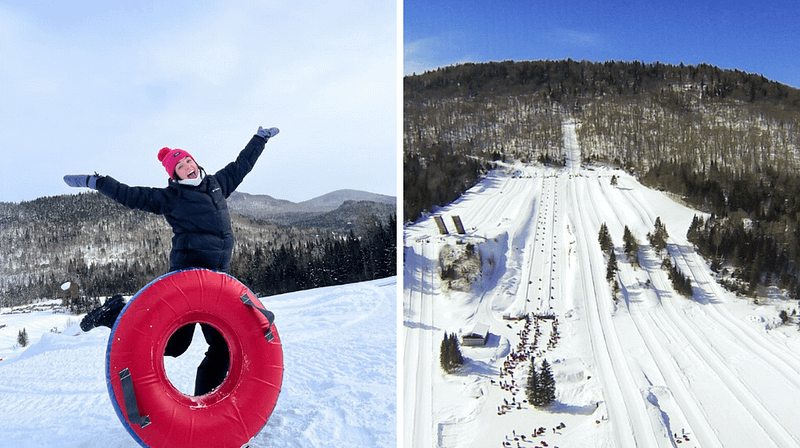 Une Glissade Sur Tube De 600 M De Long Allant Jusqu'à 120 Km/h Existe à 30 Min De Québec