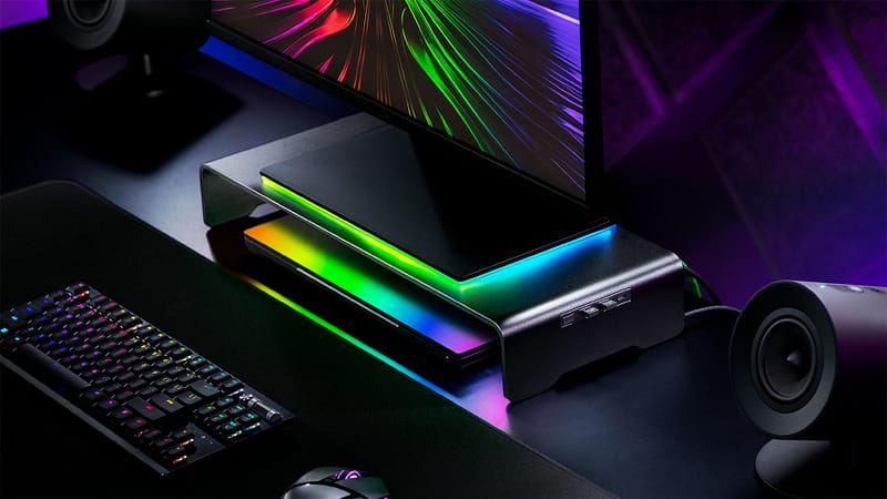 Razer's Pc Adjacent Ces Lineup Includes A Monitor Stand, Lights, And A Chair With Integrated Heating And Cooling