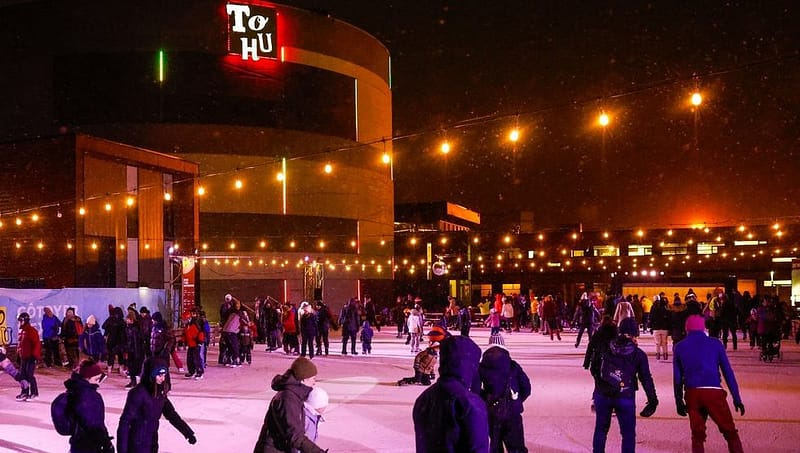 Montreal's Newest Skating Rink Hosts Illuminated Dance Parties That Are Totally Free