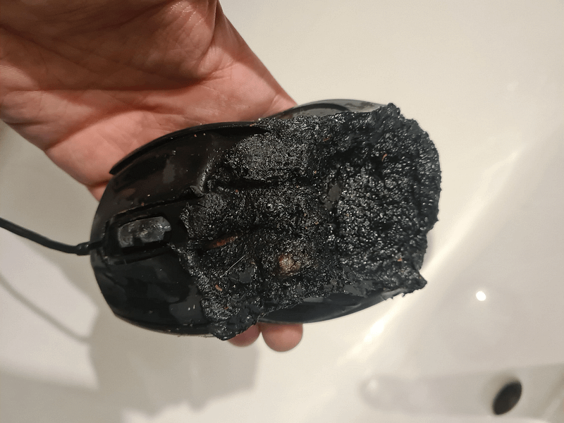 Gigabyte Gaming Mouse Allegedly Goes Up In Flames — Scorched Device Left A Hole On User's Desk